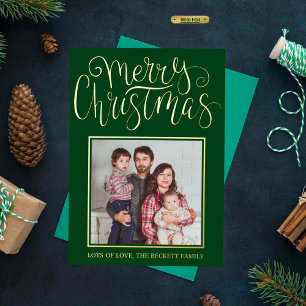 Trendy Typography "Merry Christmas" Photo Real