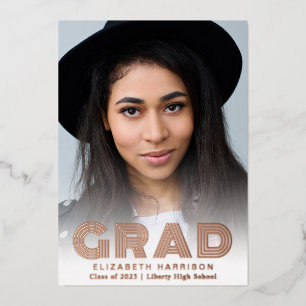 Trendy Typography Photo Graduation Announcement