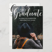 Trendy Typography | Photo Graduation Party Invitation (Front/Back)