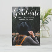 Trendy Typography | Photo Graduation Party Invitation (Standing Front)