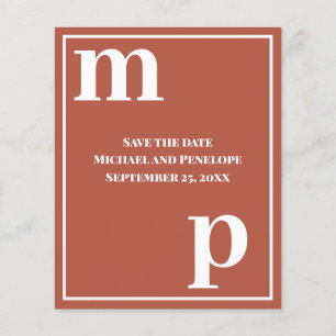 Trendy Typography Terracotta Budget Save the Date Flyer