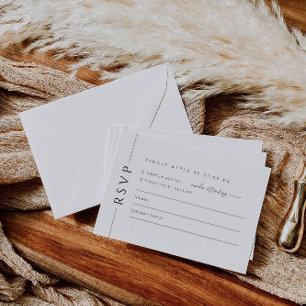 Trendy Typography Wedding Invite RSVP Reply Card