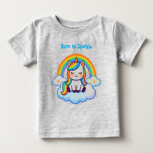 Trendy Unicorn - Cotton Baby T-Shirt (Front)
