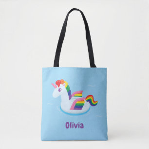 Trendy Unicorn Pegasus Rainbow Pool Float Tote Bag