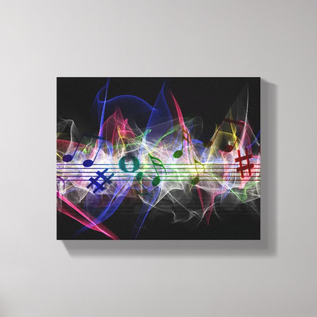 Trendy Unique Abstract Music Note Canvas Print (Front)