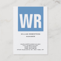Trendy unique blue white vertical huge monogram