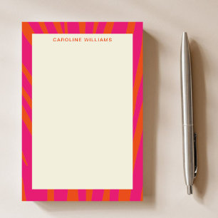 Trendy Unique Bold Red Pink Abstract Girly Name Post-it Notes