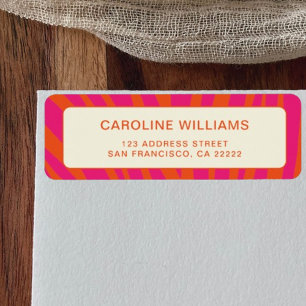 Trendy Unique Bold Red Pink Return Address 