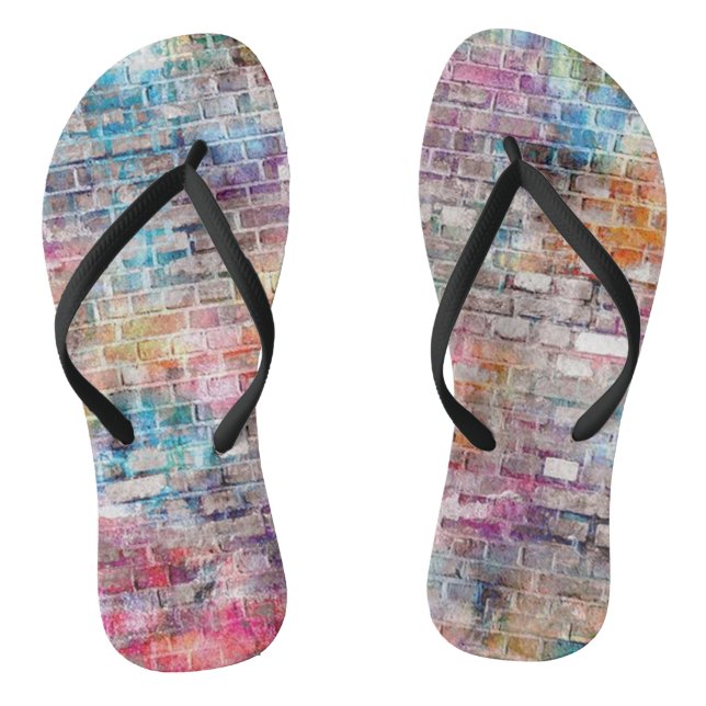 Trendy Unique colourful Brick Wall Jandals (Footbed)