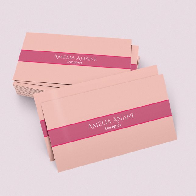 Trendy Unique Girly Pink Script Business Card  (Creator Uploaded)