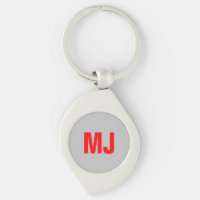 Trendy unique grey red bold monogram name initials