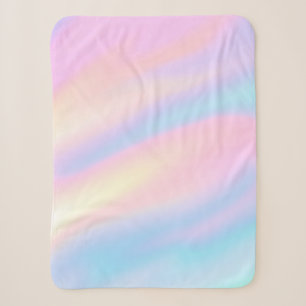 Trendy Unique pastel Pink Blue abstract waves Sherpa Blanket