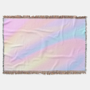 Trendy Unique pastel Pink Blue abstract waves Throw Blanket