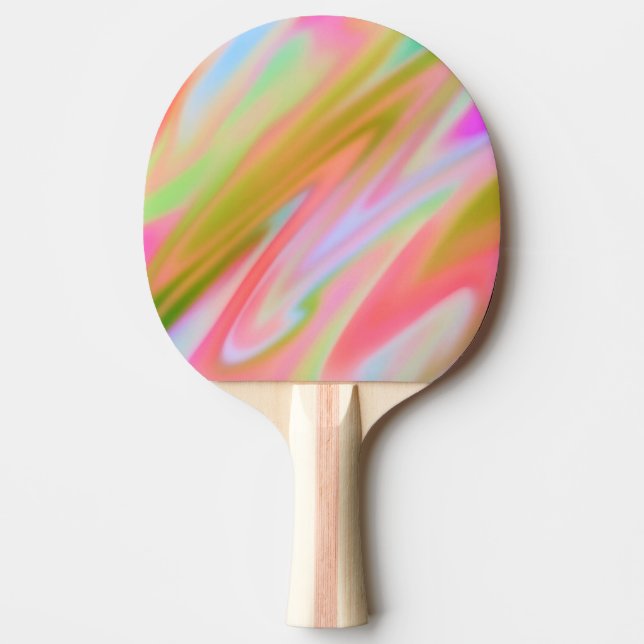 Trendy Unique Pink Blue green abstract waves  Ping Pong Paddle (Front)
