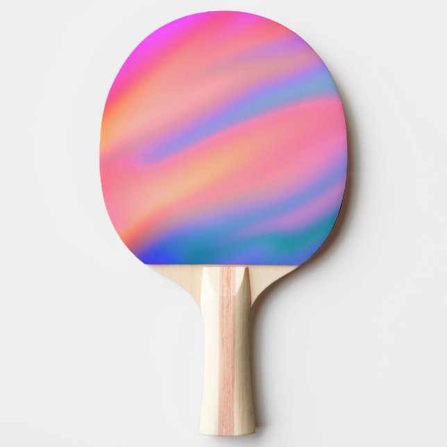 Trendy Unique Pink Blue green abstract waves Ping Pong Paddle (Front)