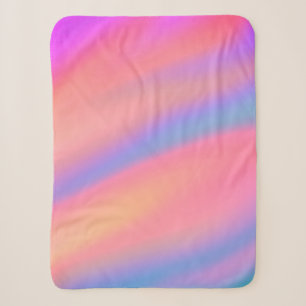 Trendy Unique Pink Blue green abstract waves Sherpa Blanket