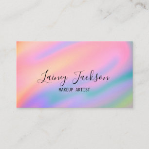 Trendy Unique vivid Pink Blue abstract waves Business Card