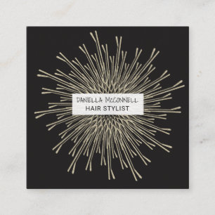 Trendy Upscale Hair Stylist Modern SALON Bobby Pin Appointment Card