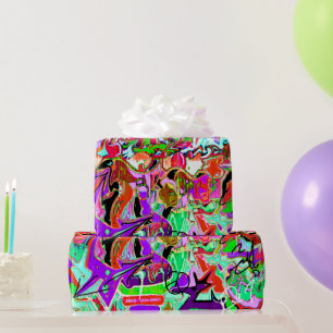 Trendy urban graffiti party  wrapping paper