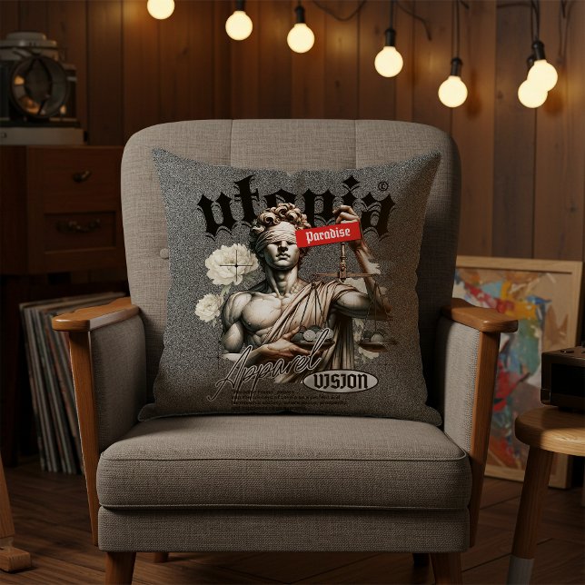 Trendy Urban Graffiti Throw Pillow (Creator Uploaded)