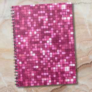 Trendy Valentine Hot Pink Disco Style Square Notebook