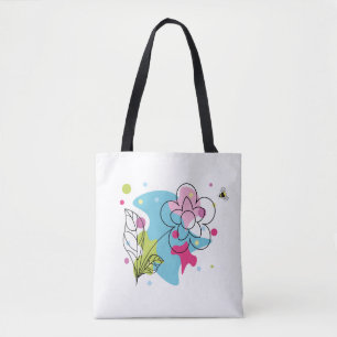 Trendy vector pattern of a summer flower in spots tote bag