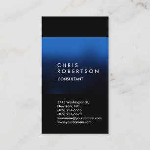Trendy Vertical Black Blue Stripe Business Card