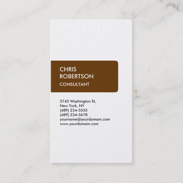 Trendy vertical custom made business card (Front)