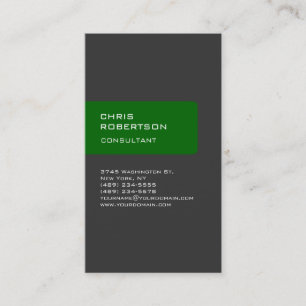 Trendy vertical green grey modern business card