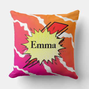 trendy vibrant color comic cushion