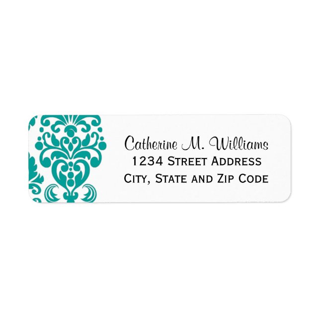 Trendy Victorian Aqua Blue Lace Damask (Front)