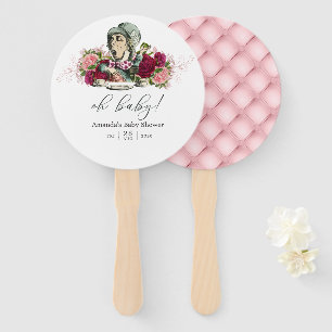 Trendy Vintage Alice In Wonderland Baby Shower Hand Fan