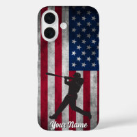 Trendy vintage American Flag Baseball Personalised