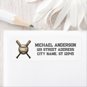Trendy vintage  Baseball Lover Return Address     