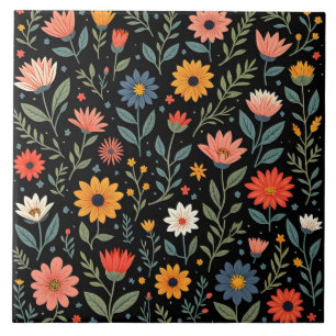 Trendy Vintage Beautiful Floral Collection Tile