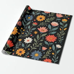 Trendy Vintage Beautiful Floral Collection Wrapping Paper