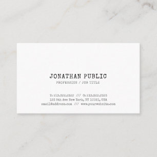 Trendy Vintage Classic Look Elite Design Plain Business Card