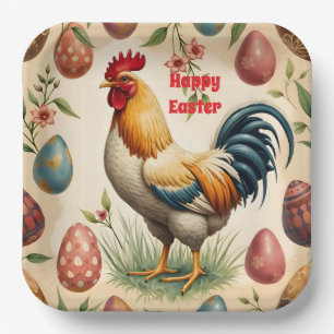 Trendy Vintage Holiday Easter Collection Paper Plate