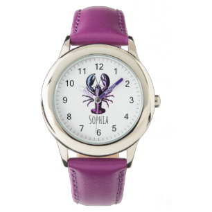 Trendy vintage Lobster Personalised Purple Watch