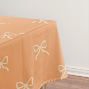 Trendy Vintage Orange Bow Pattern Spring & Summer  Tablecloth