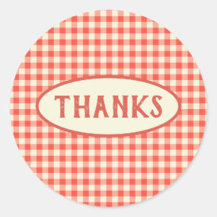 Trendy Vintage Red Chequerboard Pattern Custom Classic Round Sticker
