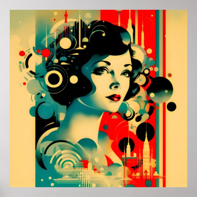 Trendy  Vintage Retro Style Poster (Front)