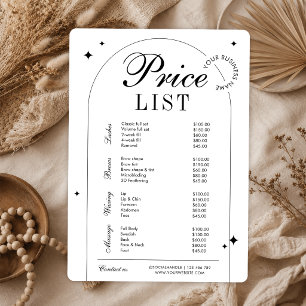 Trendy Vintage Simple Beauty Business Price List