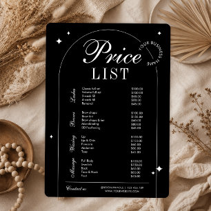 Trendy Vintage Simple Beauty Business Price List