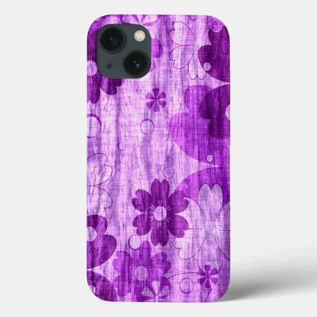 Trendy Violet Flower Vintage Case-Mate iPhone Case (Back)
