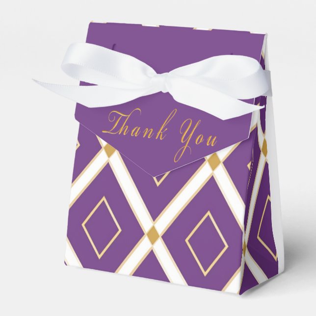 Trendy Violet Purple Dynamic Patterned    Favour Box (Front Side)