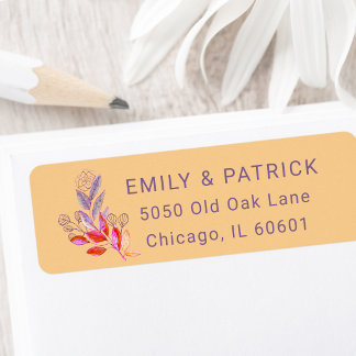 Trendy Watercolor Bold Boho Floral Address