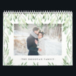 Trendy Watercolor Botanical Leaves | Photo Calendar<br><div class="desc">This trendy and stylish 2024 calendar features watercolor look olive leaves,  with modern typography and your own favourite personal photos.</div>