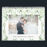 Trendy Watercolor Botanical Leaves | Photo Calendar<br><div class="desc">This trendy and stylish 2024 calendar features watercolor look olive leaves,  with modern typography and your own favourite personal photos.</div>