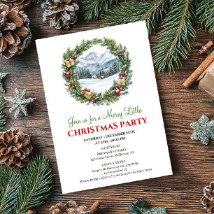 Trendy Watercolor Christmas Scene Printable Invite